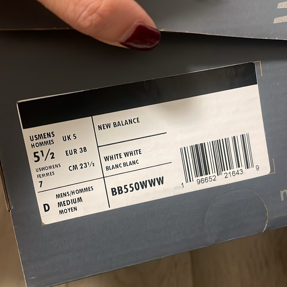 New Balance 550s White Sneakers - Picture 6 of 7